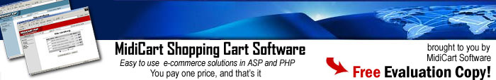 MidiCart ASP and PHP Shopping Cart Software